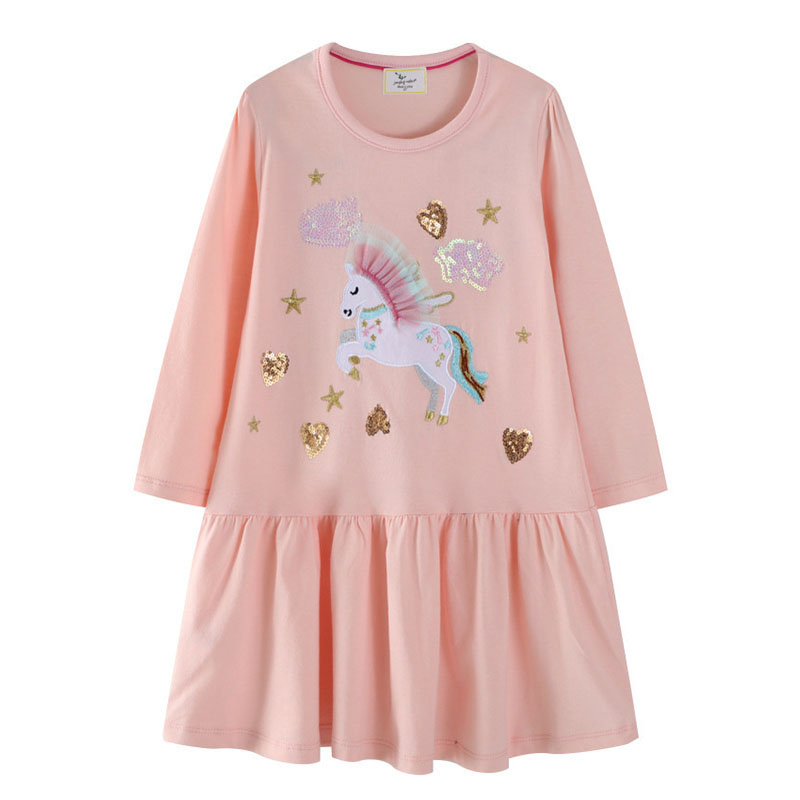 Embroidery Unicorn - Robes licorne à manches longues pour