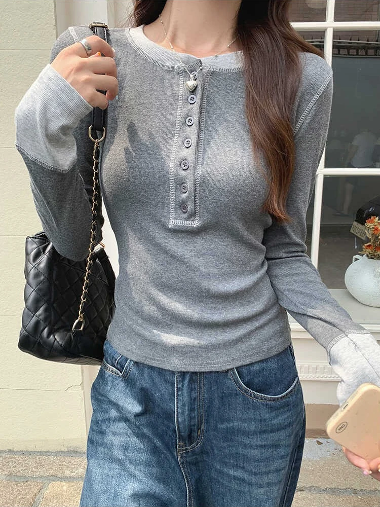 Embroidery Shirt - T-shirt patchwork Y2K 2025, haut grunge