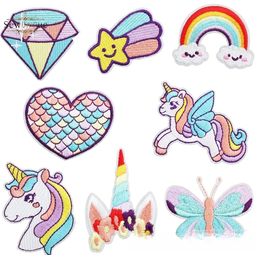 Embroidery Unicorn - Autocollant en tissu brodé licorne Corolla,