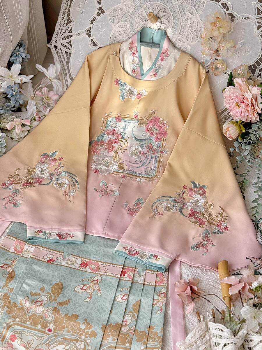 Embroidery Skirt - Nouveau Hanfu femmes Ming système col