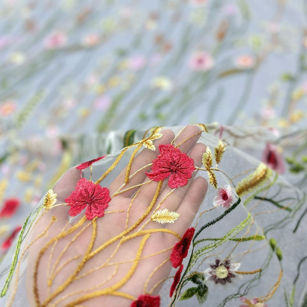 Tissu brodé en dentelle de pla - Embroidery Web avis et prix