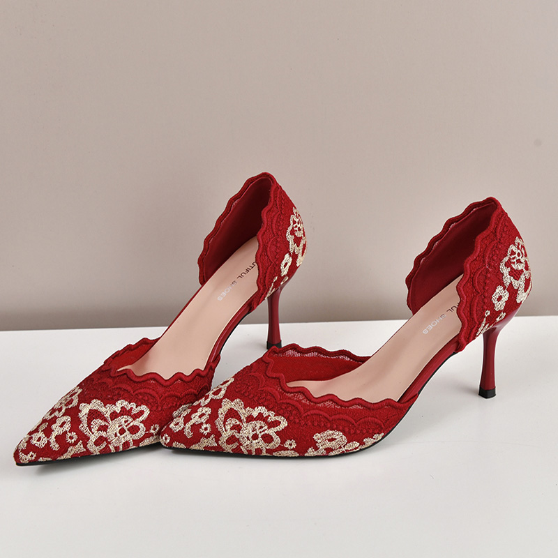 Chaussures de mariée de luxe e - Embroidery Red avis et prix