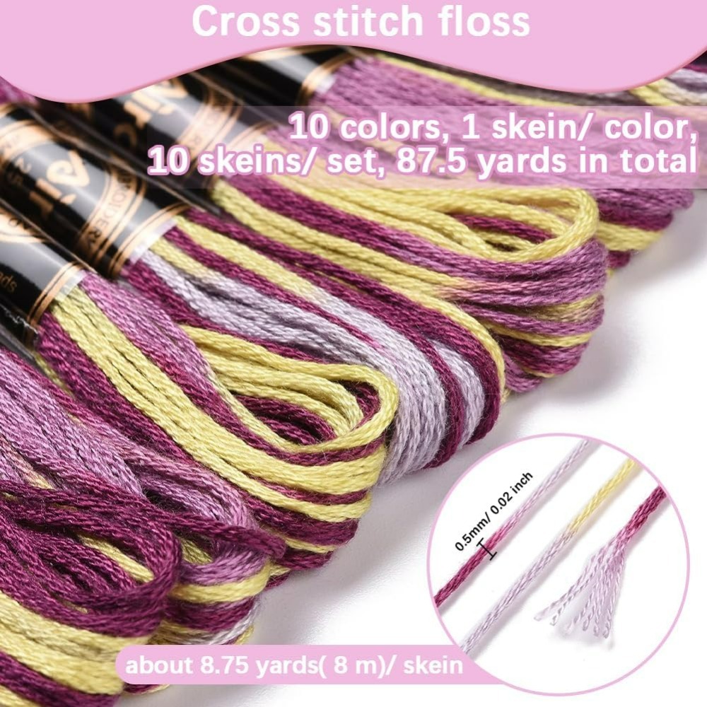 Fil à broder panaché violet, 6 - Embroidery Threads avis et prix