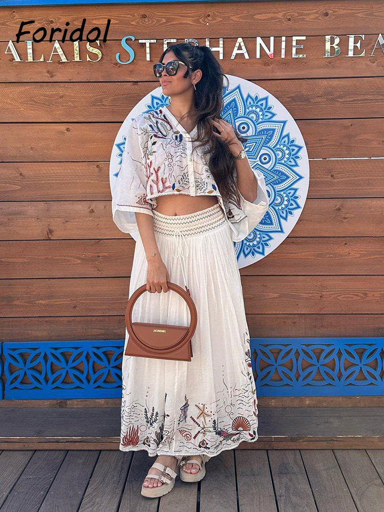 Foridol-Jupe Maxi Brodée à Man - Embroidery Skirt avis et prix