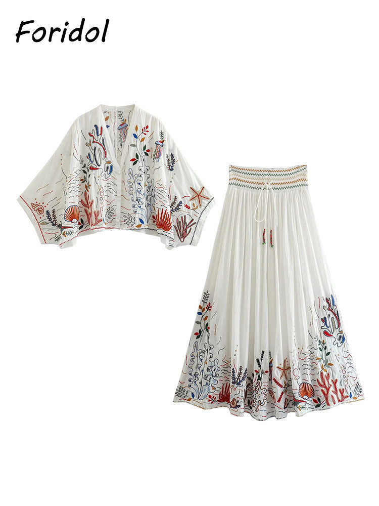 Foridol-Jupe Maxi Brodée à Man - Embroidery Skirt avis et prix