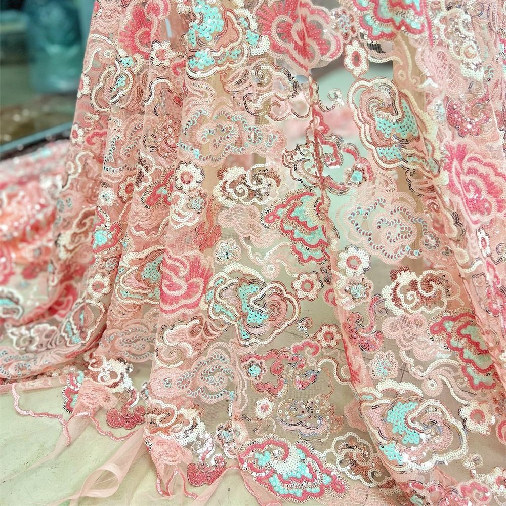 2 Yds/lot Tissu en dentelle br - Embroidery Web avis et prix