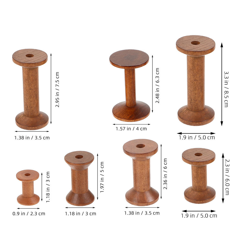 Ensemble de 7 bobines en bois, - Embroidery Threads avis et prix