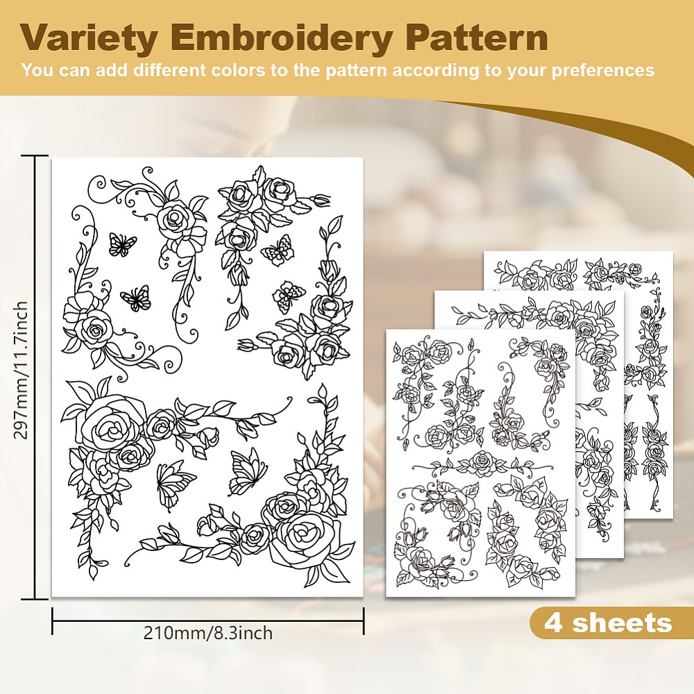 38 pièces de motifs de broderi - Water Soluble Stabilizer avis et prix