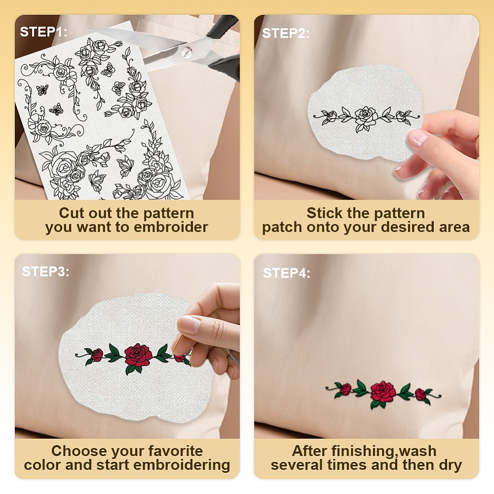 38 pièces de motifs de broderi - Water Soluble Stabilizer avis et prix