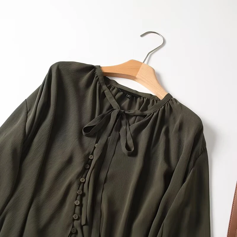 Chemisier ample vert foncé à m - Embroidery Shirt avis et prix