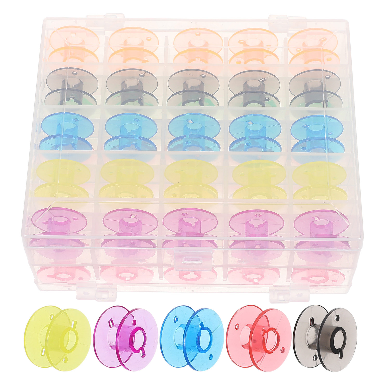 50 bobines en plastique transp - Embroidery Threads avis et prix