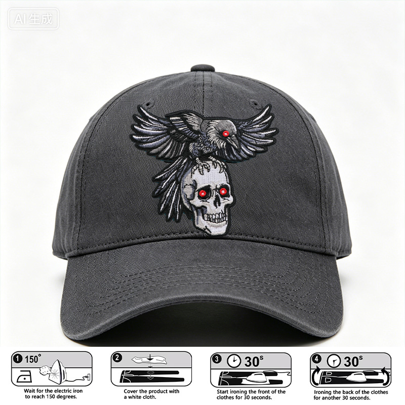 1 Patch thermocollant Corbeau  - Embroidery Gothic avis et prix
