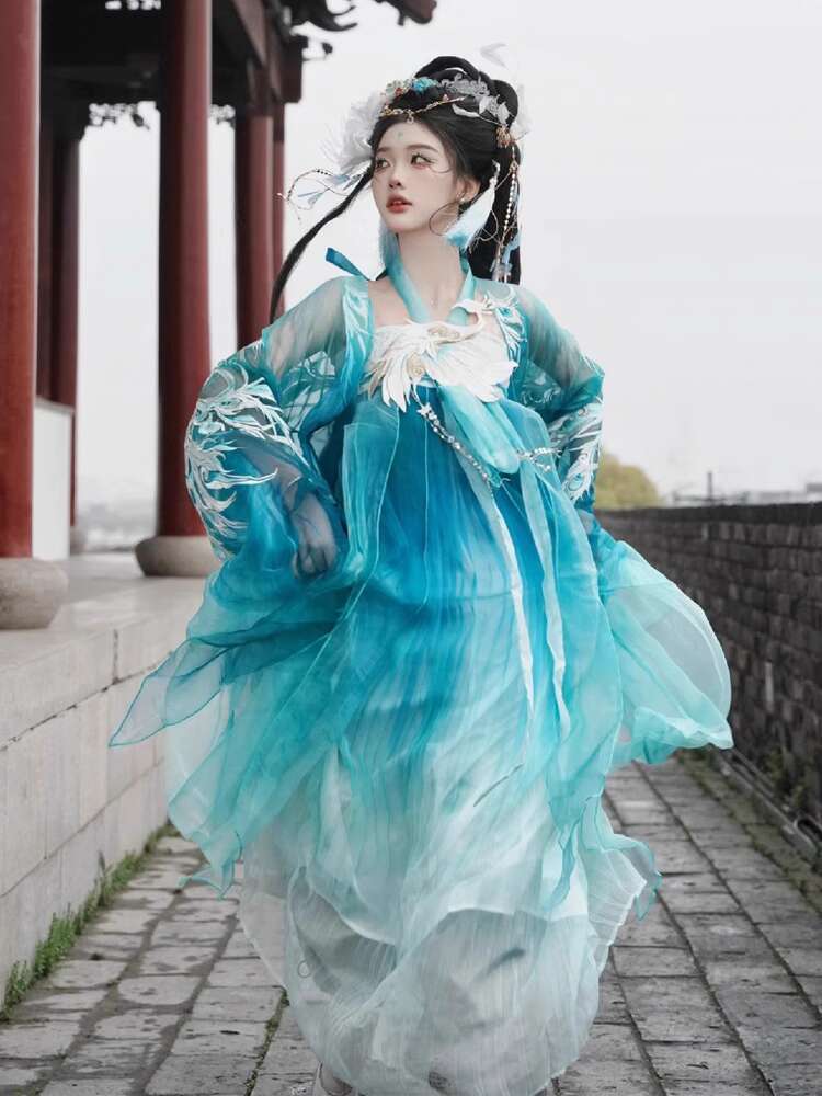 Nouveau paon Hanfu femmes mode - Embroidery Shirt avis et prix