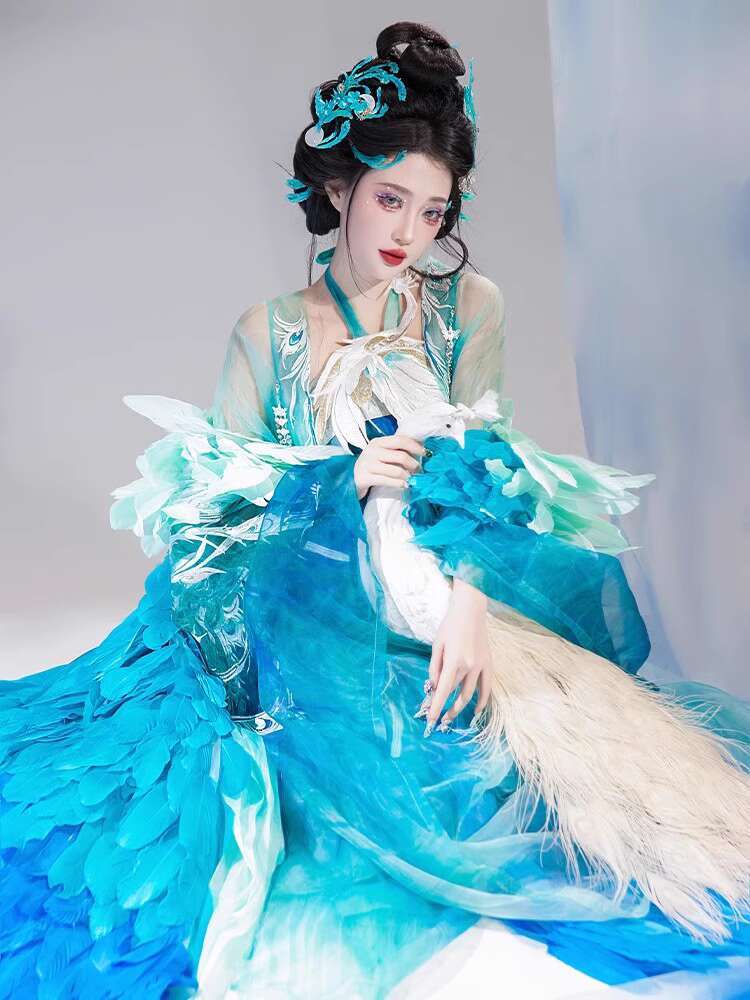 Nouveau paon Hanfu femmes mode - Embroidery Shirt avis et prix